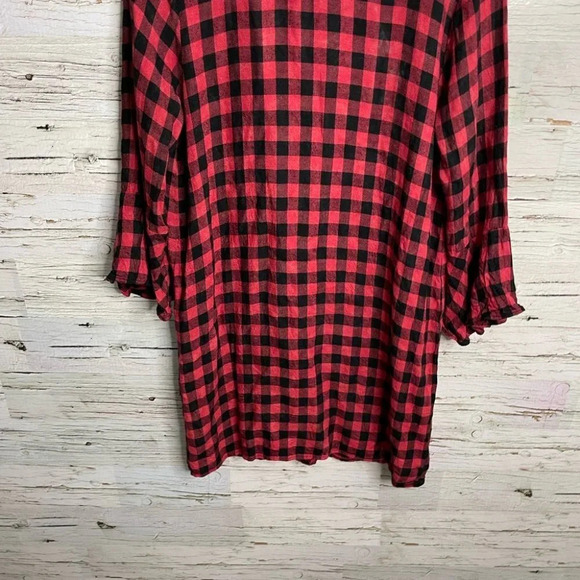 Cloth and stone black red plaid dress size  small - Picture 2 of 12